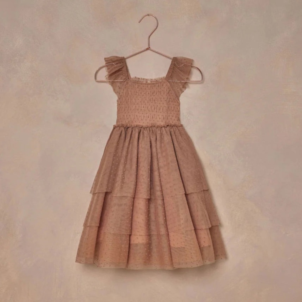 Elegant Tan Kids Formal Dress